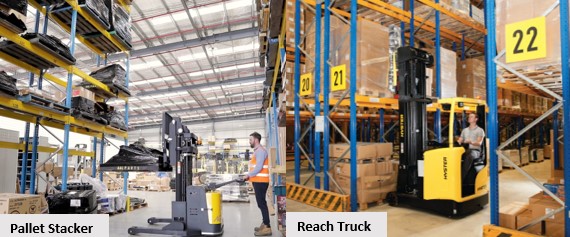 What is the Difference between a Pallet Stacker and a Reach Truck?