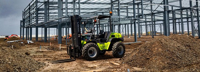 Rough Terrain Forklift at a Consturction Site