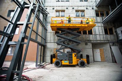 43FT / 13 Meter Rough Terrain Scissor Lift Hire (Hybrid / Electric)